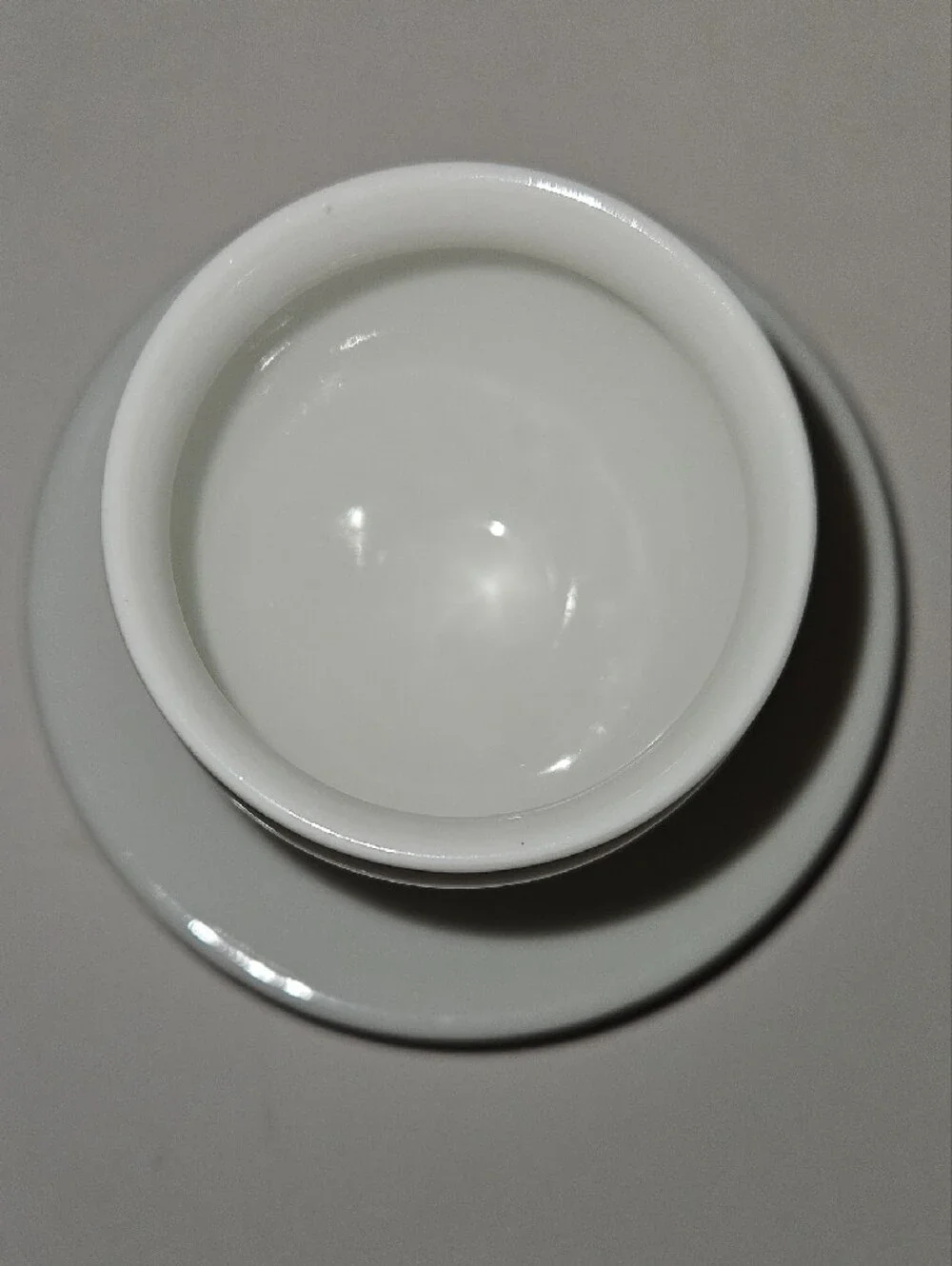 White Ceramic Egg Cup with Saucer and Spoon